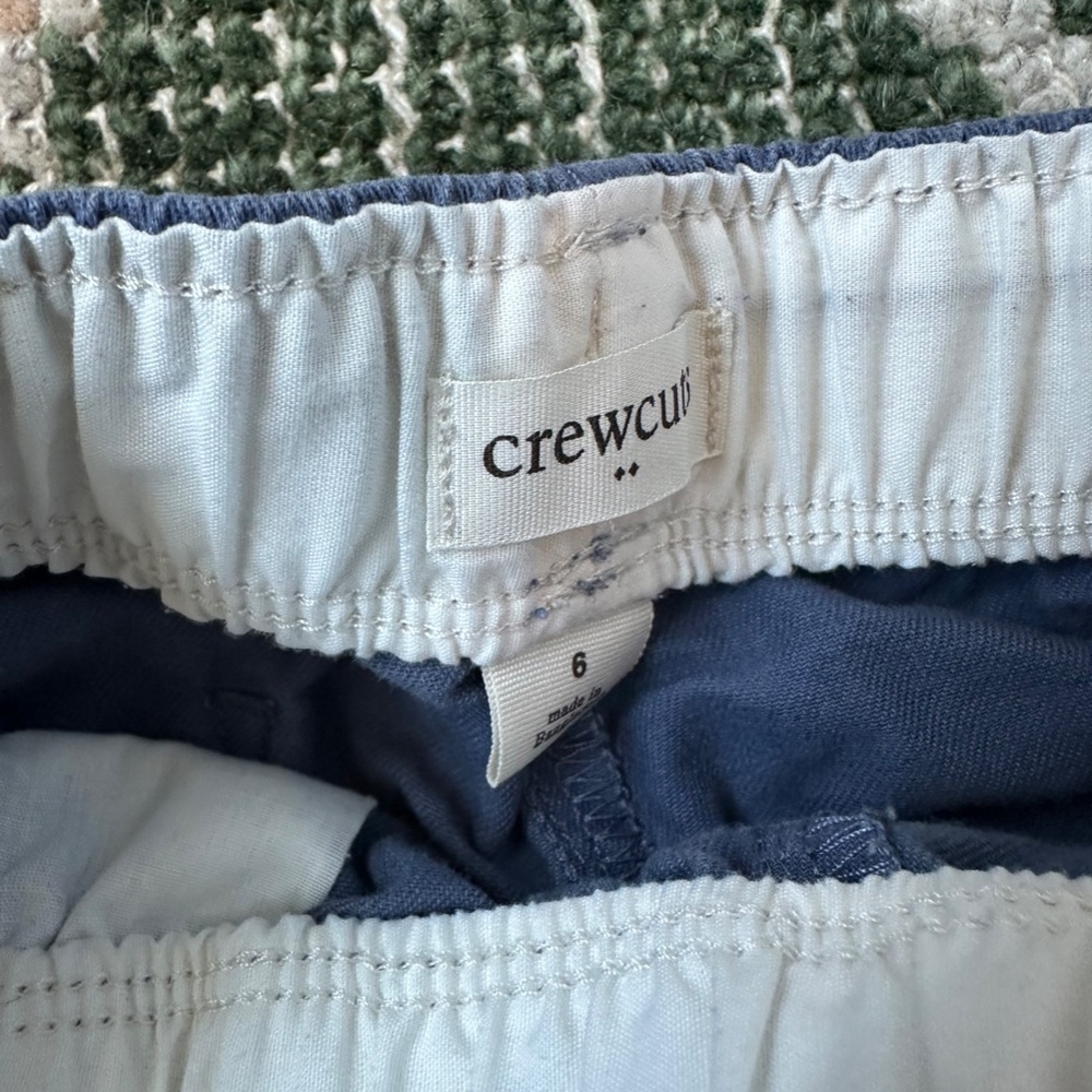 J.Crew Factory Crewcuts Boys Blue Drawstring Twill Dock Short — Size 6 - Picture 2 of 3